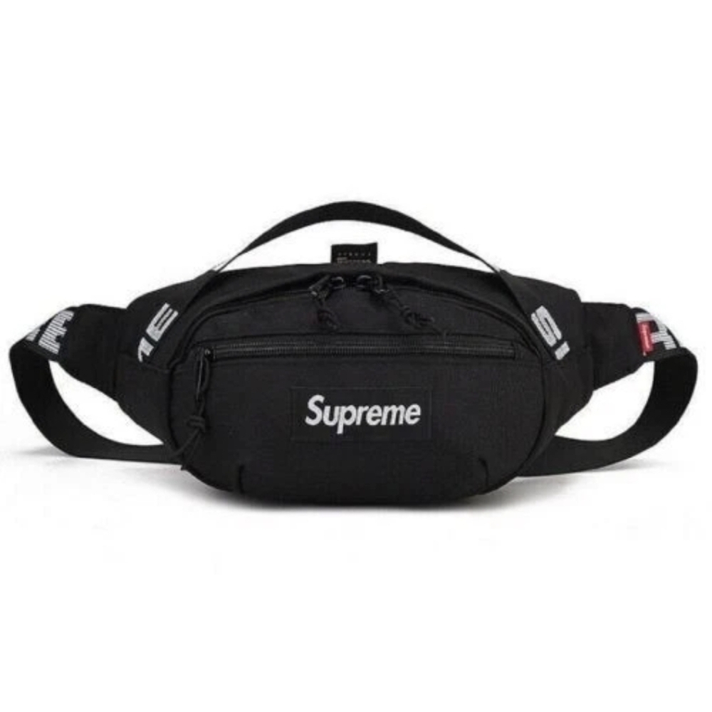 Supreme Classic Black Cordura Fanny Pack Waiste Bag SS18